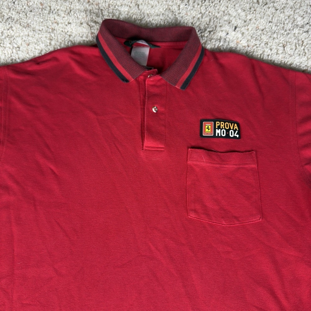 Vintage Ferrari "Prova‎ MO-04" Sport & Racing Prototypes Polo Shirt Red Large
